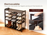 26.8*9.84*35.4in 6-Tier Flat Bamboo Shoe Rack, Coffee Color 30964611