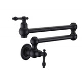 Pot Filler Faucet Wall Mount,with Double Joint Swing Arms Matte Black JYC33651MB