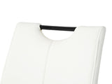 Modern White PU dining chair living room chair upholstered chair, black metal chair leg design, W210P199101