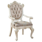 ZNTS Rose Gold and Pearl White Tufted Arm Chair B062P189176