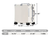 20 Inch Carry On Luggage, Aluminum Frame ABS Hard Shell Suitcase with USB Charging Port, Foldable W2787P536207