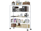 5-Layer Adjustable Shelf Iron Shelving Unit with 1.5" Nylon Wheels for Home Use 35.43*13.78*64.96in 84932247