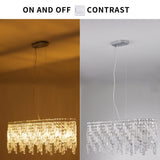 (Same as W1340P189443/L5024-880-C) Silver Elegant Oval Crystal Chandelier, Modern Ceiling Light W1340P189500