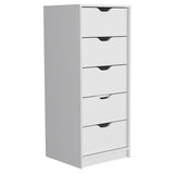 Basilea 5 Drawers Tall Dresser, Pull Out System -White B07092123