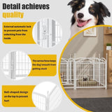 ZNTS Dog Playpen Indoor 24 inch 8 Panels Metal Dog Pen Pet Dog Fence Outdoor Exercise Pen with Doors, 37604366