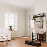 33.1" Wide Hall Tree with 2 Movable Drawers, Shoe Storage, Shelves and Garment Racks, 5-in-1 W2887P239379