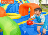 SunSports Inflatable Water Slide with 450W Blower, Kids Backyard Water Park with Climbing Wall, 80940679