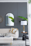 24" x 36" Black Arched Mirror with Metal Frame, Wall Mirror for Living Room Bedroom Entryway W2078135282