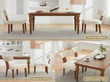 064-Set of 2 Linen Fabric Modern Armless Dining Chairs With Curved backrest and Solid Wooden Legs 98421973