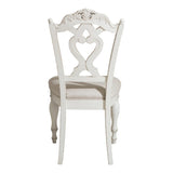 ZNTS Victorian Style Antique White Desk Chair 1pc Upholstered Cushioned Seat Traditional Craving Wooden B011P151480