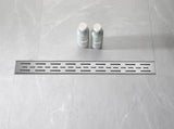 30 Inch Linear Shower Drain with Removable Brick Patterned Grate Cover, 304 Stainless Steel Shower 90260495