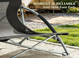 Black Set of 2 Folding Beach Chairs with Mesh Back Carry Bag & Cup Holder for Outdoor Camping Lawn 29944345