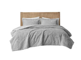 King/Cal King Embroidered Medallion Faux Fur Comforter Mini Set B03597086