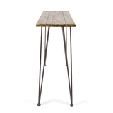 ZNTS DENALI INDUSTRIAL WOOD AND METAL BAR TABLE 61327.00