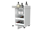 Willow Park Glass Door Bar Cart with Bottle Holder and Casters White B062111723