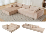Compression Sectional Couch with Comfy Chaise, Boneless L Shape Sofa with Deep Seat, Minimalist 01595476