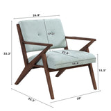 30" Mid-Century Modern Accent Chair with Plush Cushions, Angled Arm Design, and Sturdy Solid Wood N767P205861G