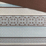 5 Piece Reversible Jacquard Bedspread Set Blue Queen B03597646