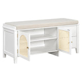 TREXM Shoe Storage Bench, Vintage Shoe Bench with Storage and Cushion, Shoe Bench with Drawers and N715P245263K