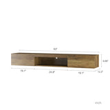Floating TV, Wall Mounted TV Shelf with LED lights & Power Outlet,Wall Mounted Floating 65" TV W1321P188134