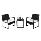 Single 2pcs Coffee Table 1pc Exposed Flat Chair Three-Piece Set Black 23974444