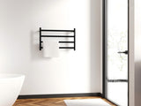 22.5" Black Heated Rack for Bathroom,Wall Mounted with Intelligent Touch Screen Timer, 4-Bar 72478730