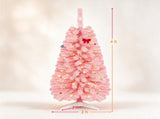 Pink Small Pre Lit 4 Foot Christmas Tree with 50 Warm White LED, Flame Retardant PVC Foliage, 65229596