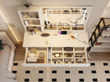 Fashion Vanity Desk with Mirror and Lights for Makeup, Vanity Mirror with Lights and Table Set with 65630816