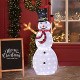 Lighted Snowman Christmas Yard Decorations, Pre-lit Snowman and Birds with 170 LED White Lights and 10981372
