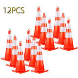 ZNTS [12 Pack] 28 inch Traffic Safety Cones with Reflective Collars, Sturdy Orange PVC Cones for Road 13846090