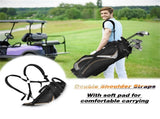 Water-Resistant Golf Stand Bag - 420D Nylon, 3-Way Dividers7 Zipper Pockets, Black 89060465