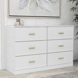 ZNTS Modern White 6-Drawer Dresser for Bedroom - Ample Storage Wide Chest of Drawers, Sturdy & Safe W1785136021