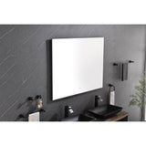 48x36 Inch LED Backlit Bathroom Mirror with Metal Frame, Wall Mounted Vanity Mirror with Smart Touch 95902060
