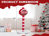 Lighted STOP Sign Christmas Yard Decorations, Pre-lit Road Sign SANTA STOP HERE with 70 LED White 88273492