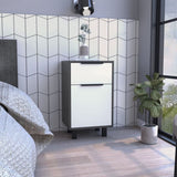 Kaia Z Nightstand , End Table, Side Table One Drawer, One Cabinet, Four Legs, Superior Top -Smokey B07092090