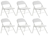 6pcs Elegant Foldable Iron & PVC Chairs for Convention & Exhibition White 59477551