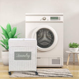 ZNTS Laundry Hamper with Lid Laundry Basket with Handles Liner Bag Paper Woven Hampers for Laundry 00900287