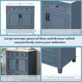 30'' Bathroom Vanity with Ceramic Sink,Solid Wood Frame Bathroom Storage Cabinet with Soft Closing N710P190656C