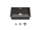 Stainless Steel Kitchen Sink, 23x19 Single Bowl, Undermount Handmade Sink in Black, with US 22229091