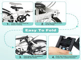 20 Inch Folding Bike for Adults with Basket, Phone Holder & Fenders, Steel Frame 6-Speed City W1019P352669