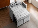 56.9" Loveseat Sofa Pull-out Sofa Bed Sleeper Sofa with a Reversible Backrest Cushion, Side Pockets, N719P208853E