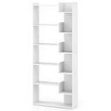 White 6-Tier Bookshelf Wooden Bookcase 82281468