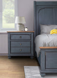 3-Drawer Nightstand, No Assembly Required, Corduroy Blue Finish B108P193084