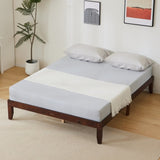 ZNTS Basic bed frame Painted pine wood Brown Full 189*136*30.5cm Wooden bed Single bed 36038766