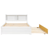 Full Bed with Trundle,Bookcase,White W50446124