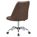 Brown and Chrome Adjustable Desk Chair B062P153793