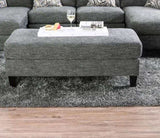 Living Room 1pc Ottoman Transitional Style Chenille Fabric Gray Color Tappered Feet Couch Ottoman B2741P305627