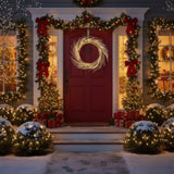 24 Inch Christmas Wreath with LED Lights Battery Operated Front Door Decorations for Indoor Outdoor 55181959