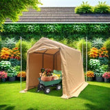 7x8 ft Outdoor Portable Gazebo Storage Shelter Shed with 2 Roll up Zipper Doors & Vents Carport for W2373P186908