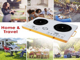7000W Double Burner Electric Cooktop 110V, 2x3500W Rapid Heating Hot Plate with 4 Preset Modes 73544700
